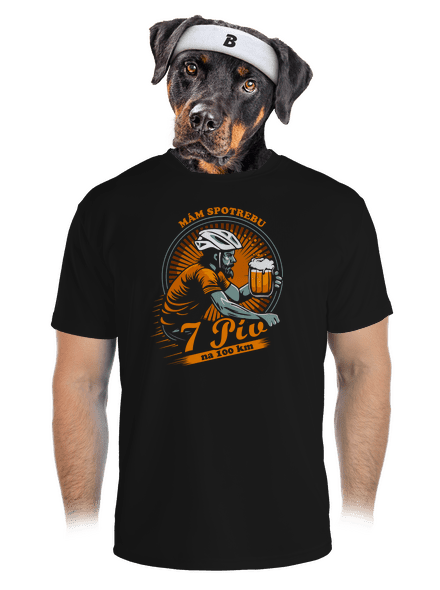 Spotreba 7 na 100 pánske športové tričko Black