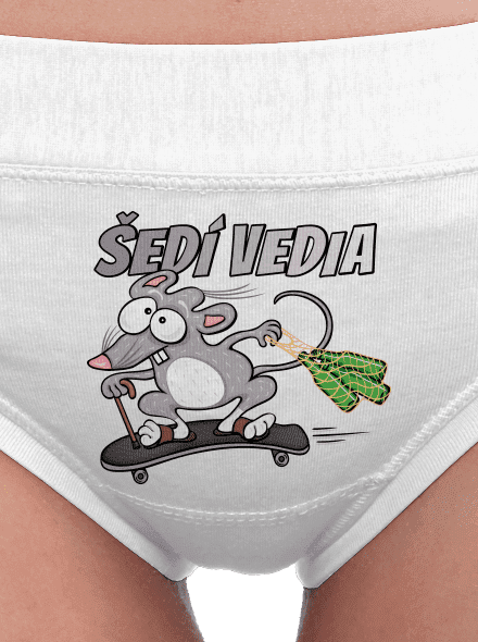 Šedí vedia - myšiak dámske nohavičky White