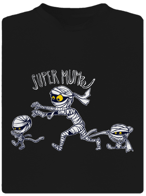 Super mumie detské športové tričko Black