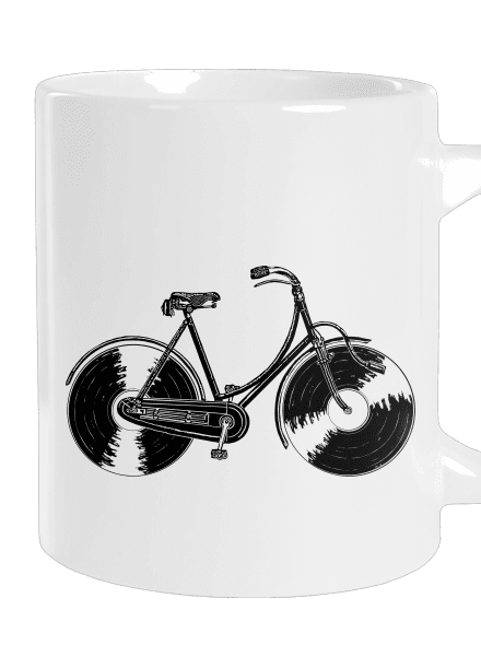 Gramofónový bicykel veľký hrnček White