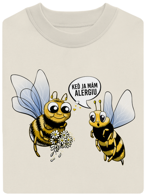 Alergická včielka unisex mikina bez kapucne Off White