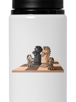 Šachová rodina flaša na vodu White