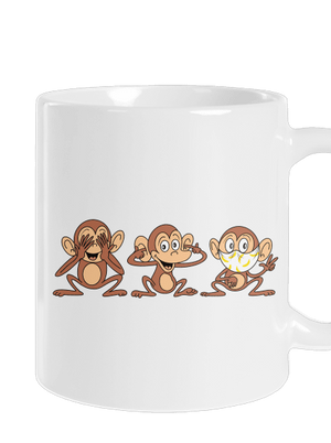Opičky klasický hrnček White