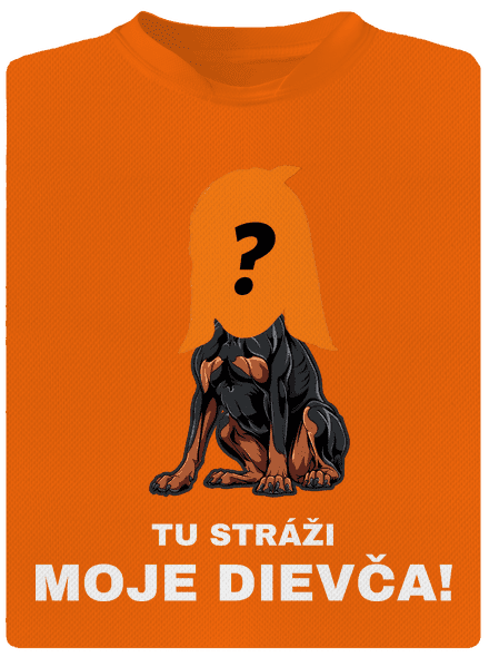 Tu strážim ja pánske športové tričko Neon Orange