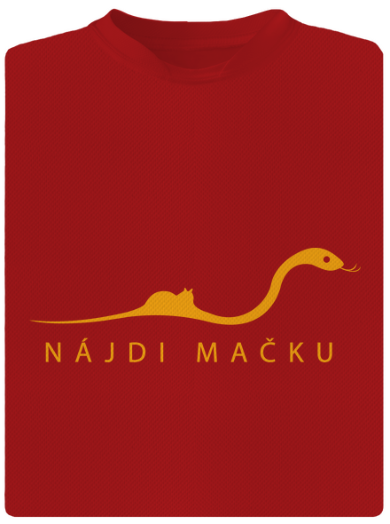 Nájdi mačku pánske športové tričko Red Mal