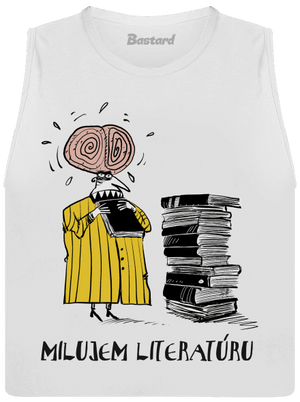Milujem literatúru dámske tielko voľné White