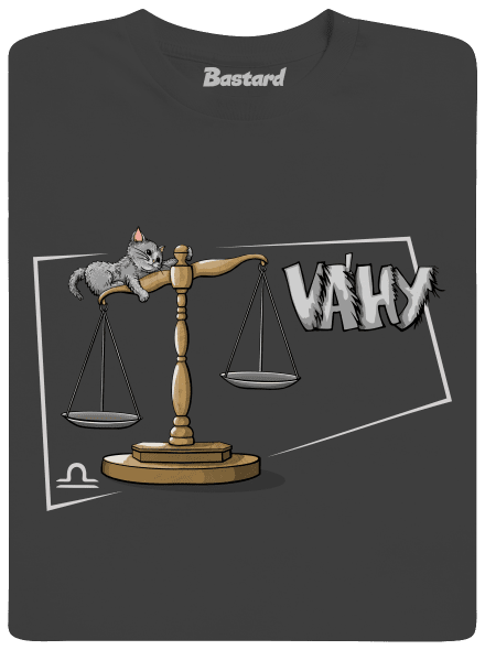 Mačací horoskop: Váhy pánske tričko Dark Grey