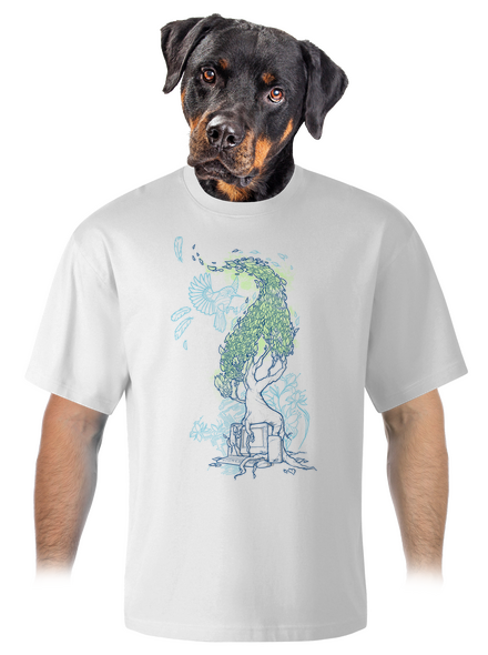 Nature vs. Technology unisex tričko oversized White
