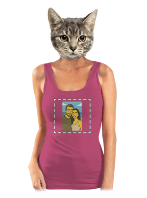 Simpsonovi z vlastnej fotky dámske tielko klasické Magenta