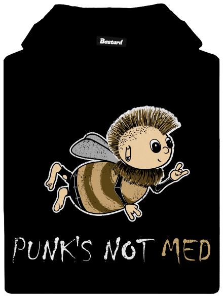Punks Not Med pánska mikina klokanka Black