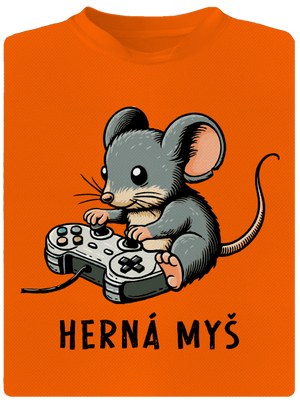 Herná myš detské športové tričko Neon Orange