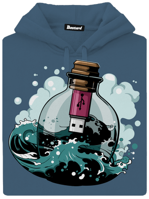 USB odkaz vo fľaši dámska mikina klokanka Denim