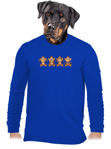 Opička s mobilom pánske dlhý rukáv Royal Blue