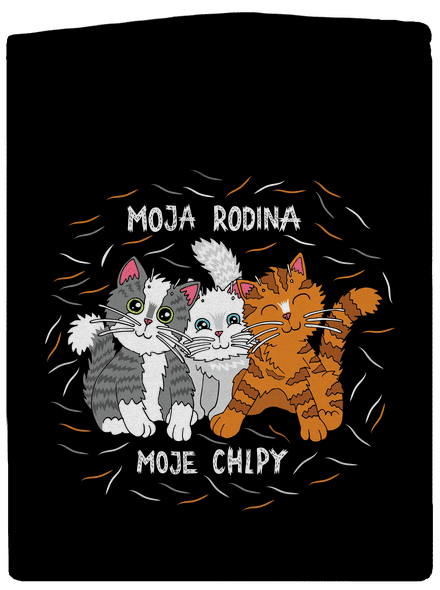 Moja rodina pánska mikina na zips Black