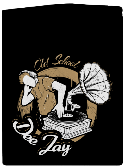 Old school DJ pánska mikina na zips Black