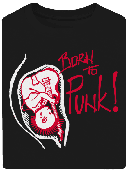 Born to punk unisex tričko oversized Black