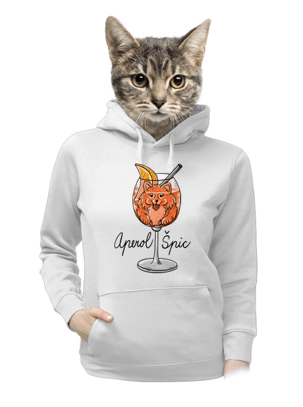 Aperol Špic dámska mikina klokanka White