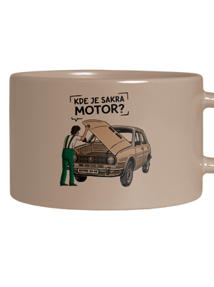 Kde je motor? hrnček makronka Brown Macaron