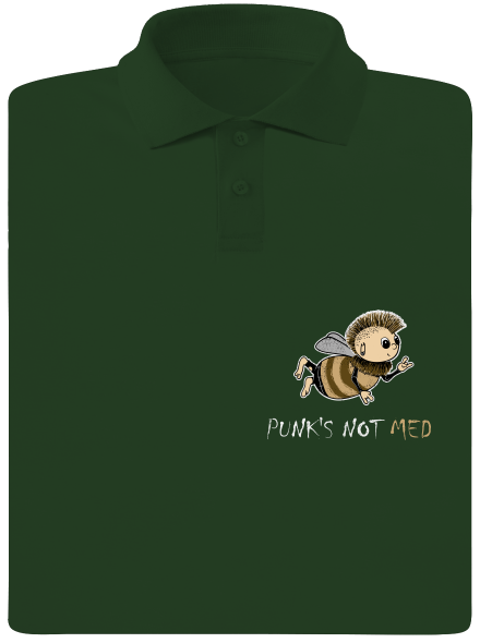 Punks Not Med pánska polokošeľa Bottle Green Mal