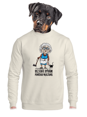 Neklidná bez kafe unisex mikina bez kapucne Off White