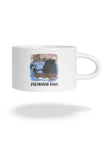 Záchranár roka hrnček makronka White