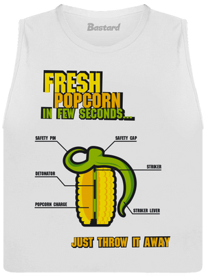 Popcorn grenade dámske tielko voľné White