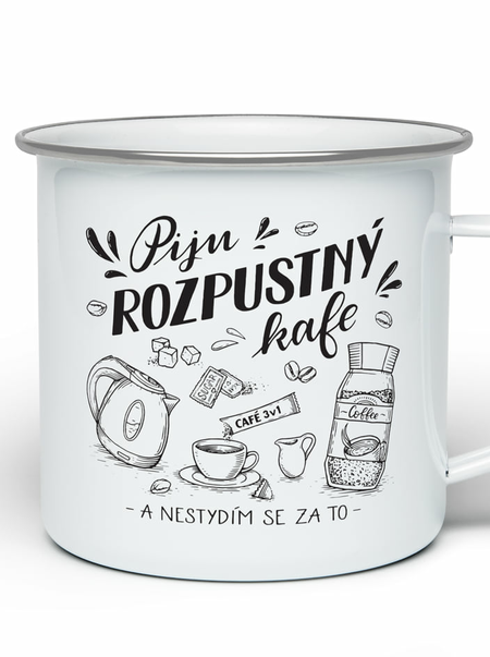  B12: Piju rozpustný kafe plecháčik