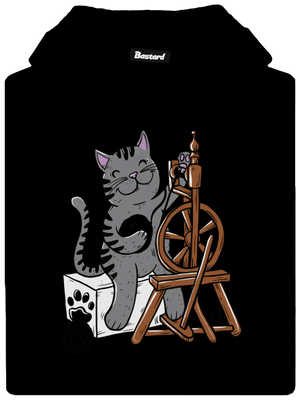 Mačka pradie dámska mikina klokanka Black