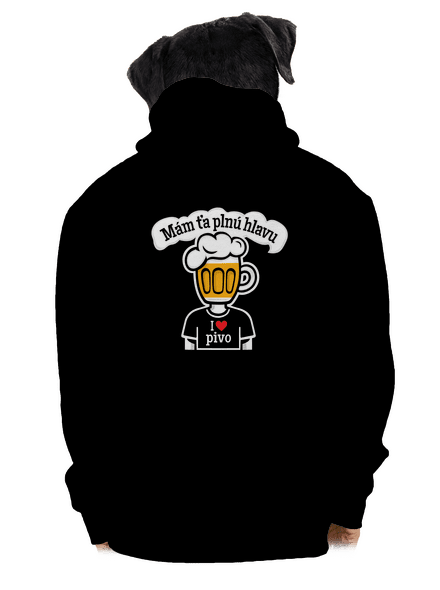 Mám ťa plnú hlavu pánska mikina na zips Black