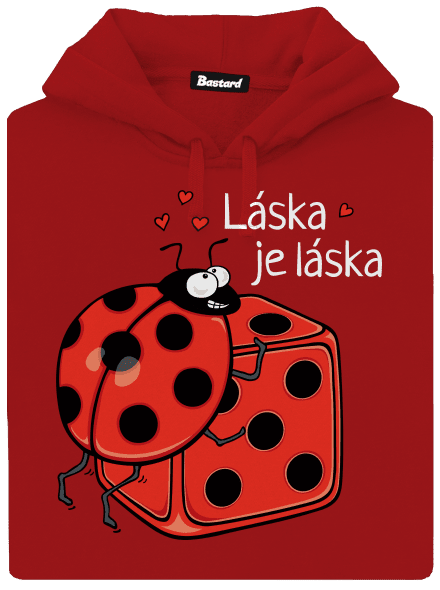 Láska je láska dámska mikina klokanka Red Mal