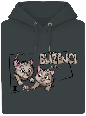 Mačací horoskop: Blíženci unisex mikina premium Charcoal