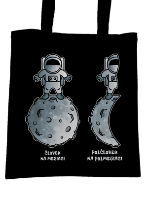 Polčlovek na polmesiaci taška Black