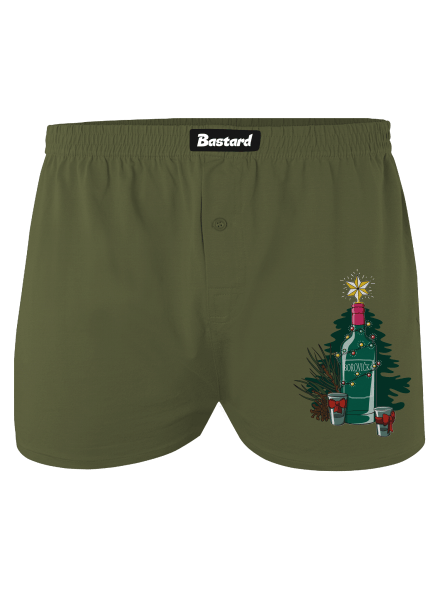 Vianočná borovička pánske trenky Khaki