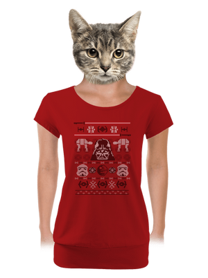 Vader na svetri dámske tričko s lemom Red Mal