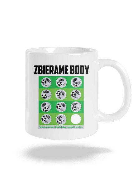 Zbierame body - futbal klasický hrnček White