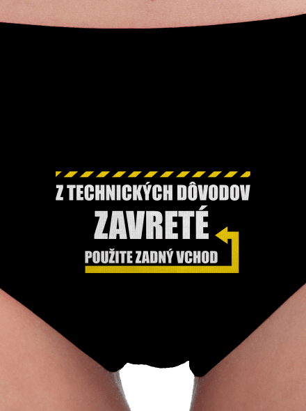 Zadný vchod dámske nohavičky Black