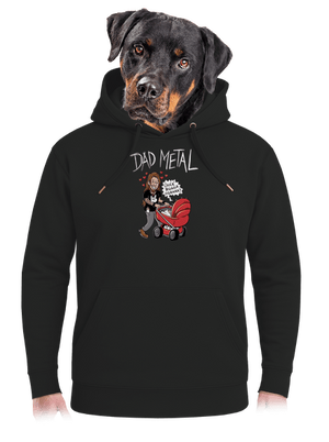 Dad metal unisex mikina premium Dark Black