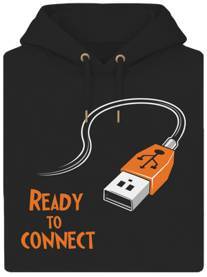 USB pripojenie unisex mikina premium Dark Black