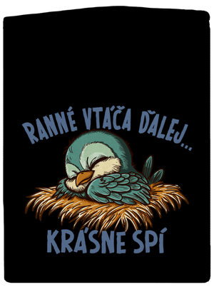 Ranné vtáča spí dámska mikina na zips Black