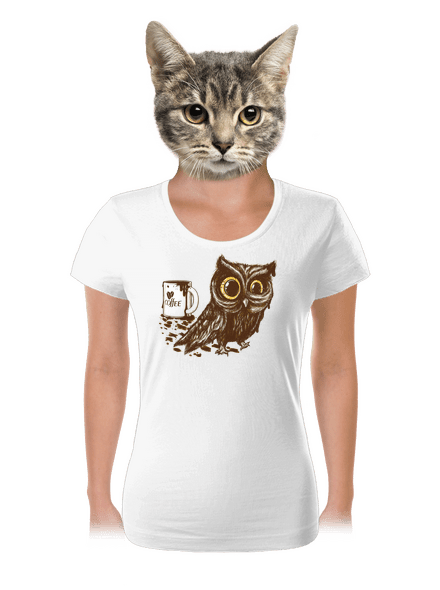 Sova na kofeínu dámske tričko White