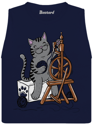 Mačka pradie dámske tielko voľné Navy