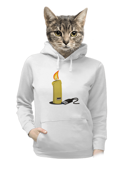 USB sviečka dámska mikina klokanka White