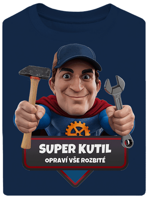 Super otec unisex tričko oversized Midnight Blue