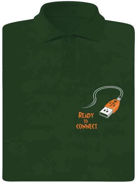 USB pripojenie pánska polokošeľa Bottle Green Mal