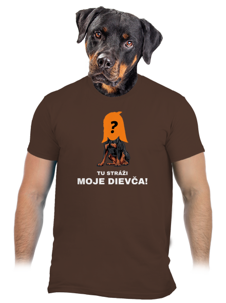 Tu strážim ja pánske tričko Brown