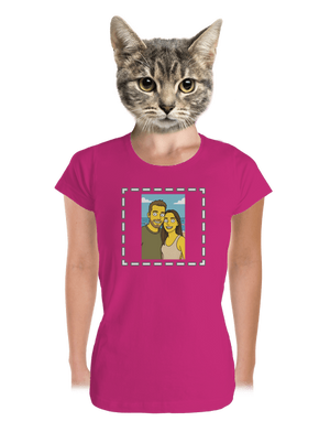Simpsonovi z vlastnej fotky dámske tričko prémium Magenta