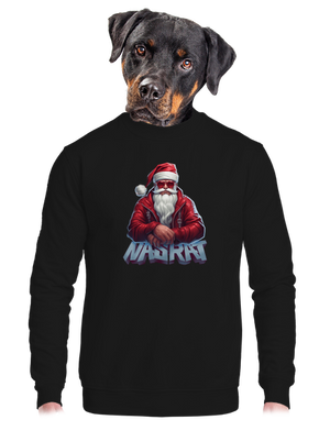 Sranta Klaus unisex mikina bez kapucne Black