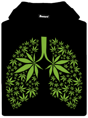 Ganja pľúca pánska mikina klokanka Black