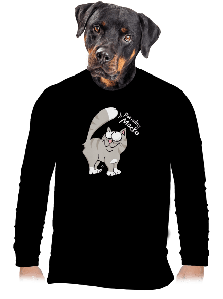 Macko a Micka pánske dlhý rukáv Black