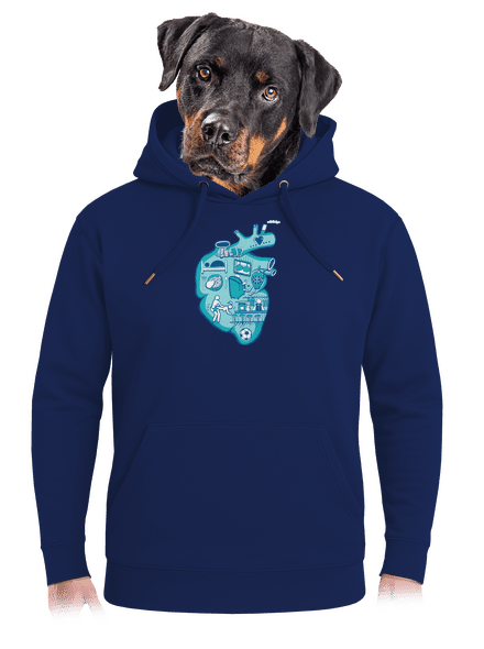 Srdce bije pre unisex mikina premium Navy